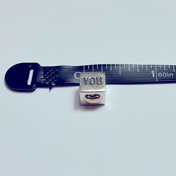 Retired Pandora Sterling Silver/14k gold “I Love You” block charm. - Picture 4 of 6